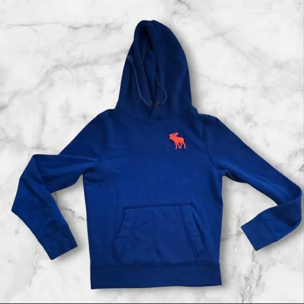 Abercrombie Fitch Muscle Kids Size Small Hoodie Moose Blue
